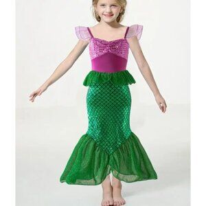Princess Ariel Little Mermaid Dress Girls Halloween Costume